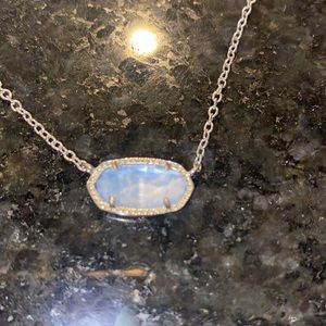 kendra scott silver light blue necklace